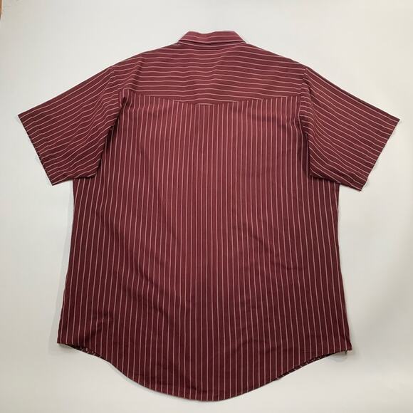 Vintage Ely Cattleman Shirt Mens 2XLT Tall Burgundy Pearl Snap Striped Western - Picture 7 of 9